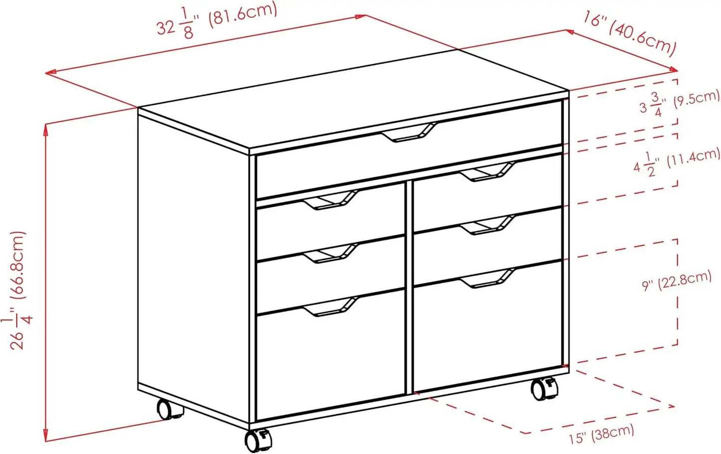 Black Halifax Two Door Storage Cabinet With Four Drawers from PriceLows™