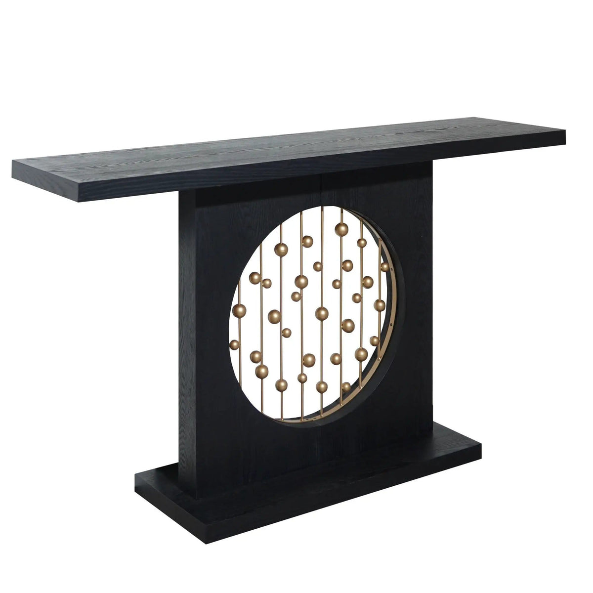 Console Table With Circular Art Decor For Living Room Multi | 56 x 14 x 32.3 in | Engineered Wood & Metal | Living Room