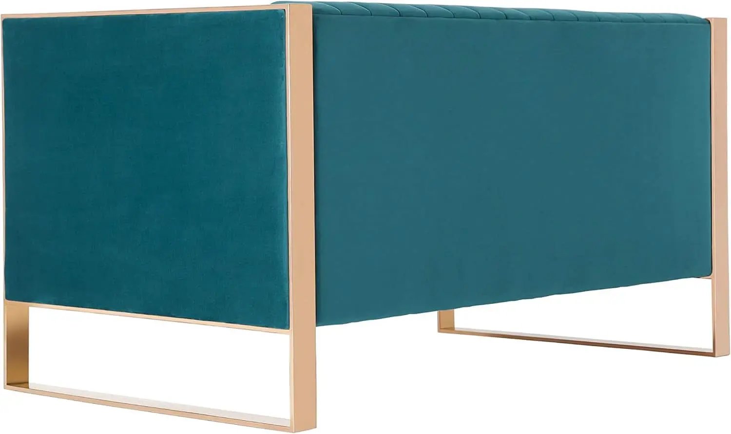 57 Inch Teal Velvet Loveseat For Living Room High Density Foam from PriceLows™