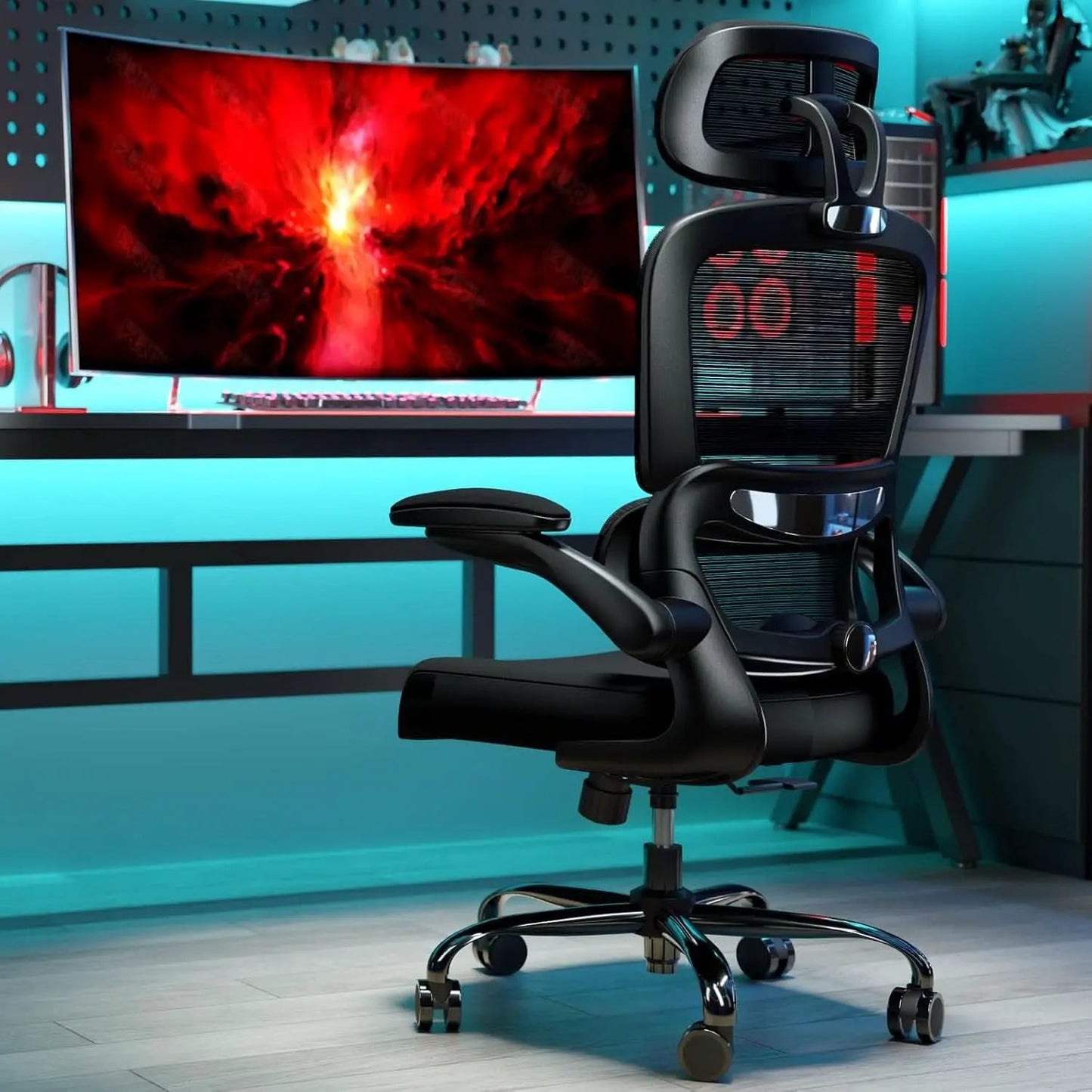 Ergonomic Black Office Chair High Back With Wheels from PriceLows™