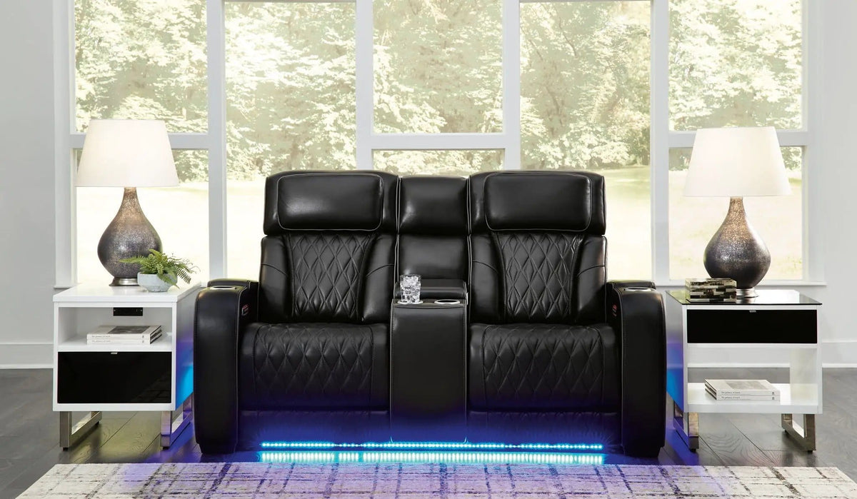 Boyington 2 Pc. Power Reclining Sofa And Loveseat | 2-Piece Set | Living Room Furniture | Black