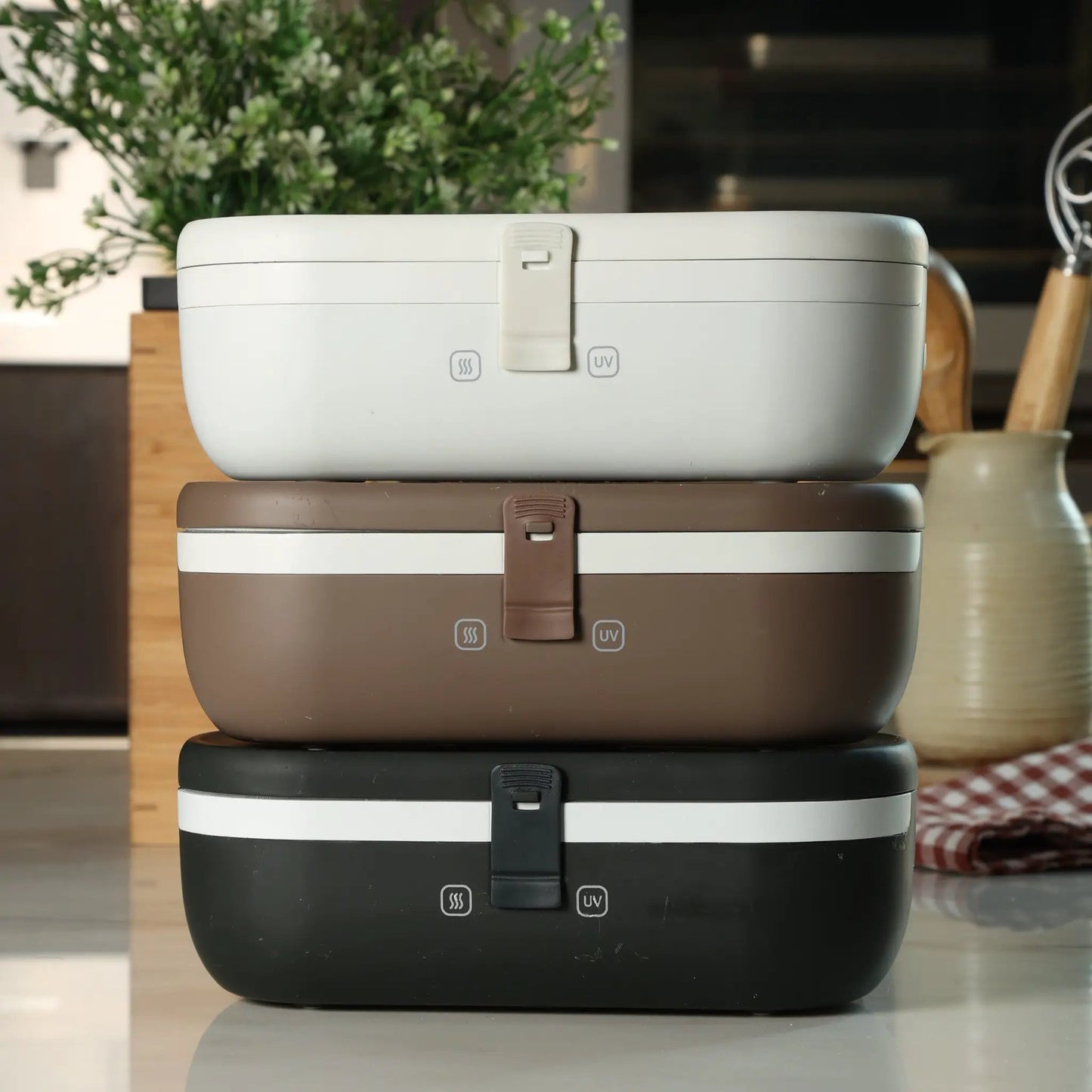 Self-Heating Lunch Box With USB-C Cord and UV LIGHT SANITIZER from PriceLows™