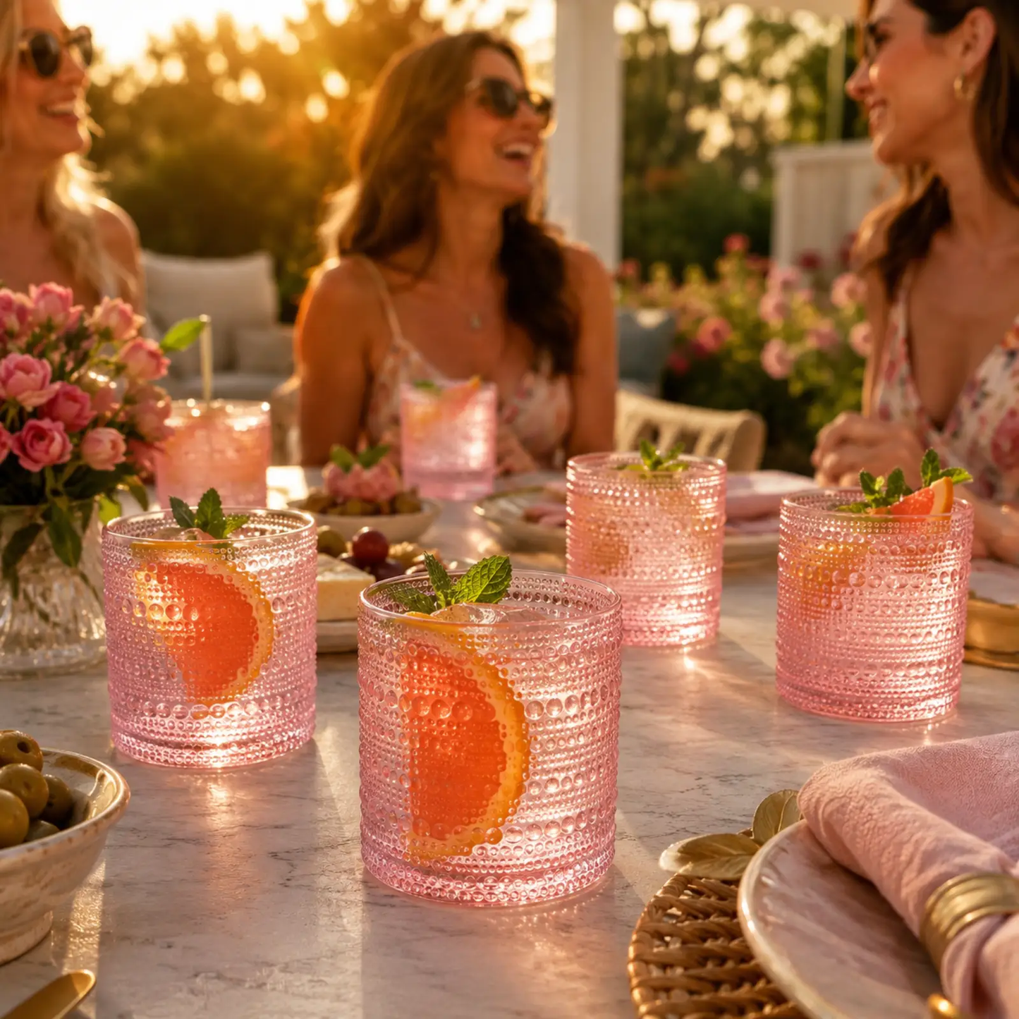Monet Hobnail Lowball Glassware, Set of 6