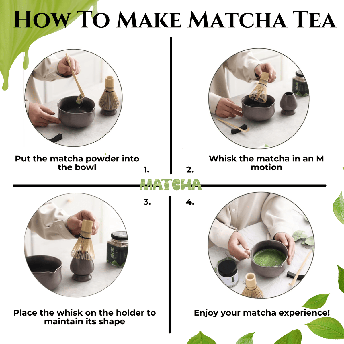 Japanese Matcha Set, Cream | 17 oz | Bamboo | Home Decor
