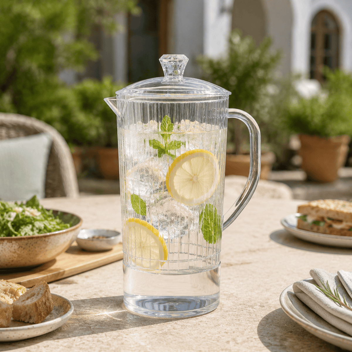 Barcelona Acrylic Pitcher with Lid | 65 oz | Acrylic | Entertaining