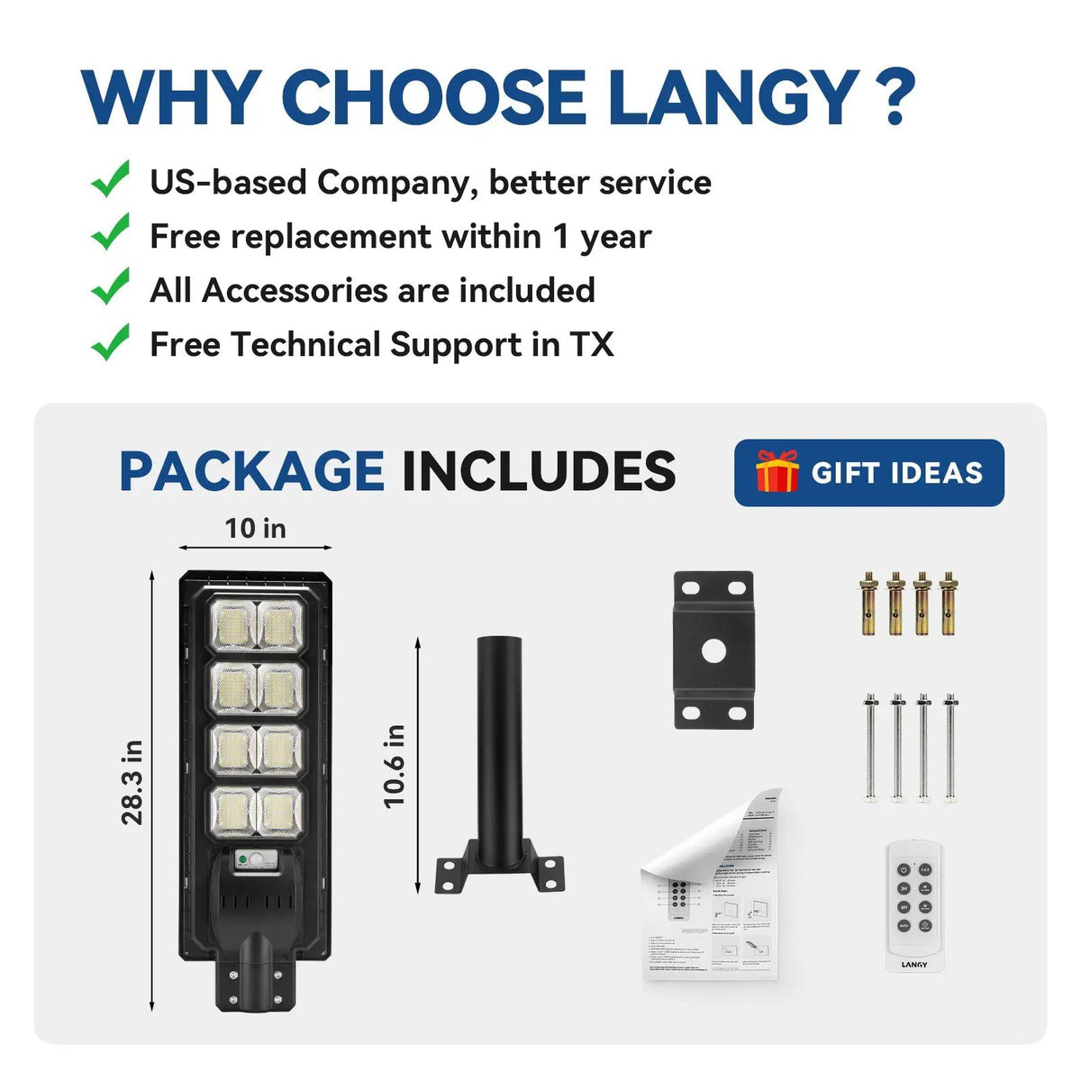 Solar Parking Lot Lights | 200W 25000 Lumens | IP65 Waterproof Integrated