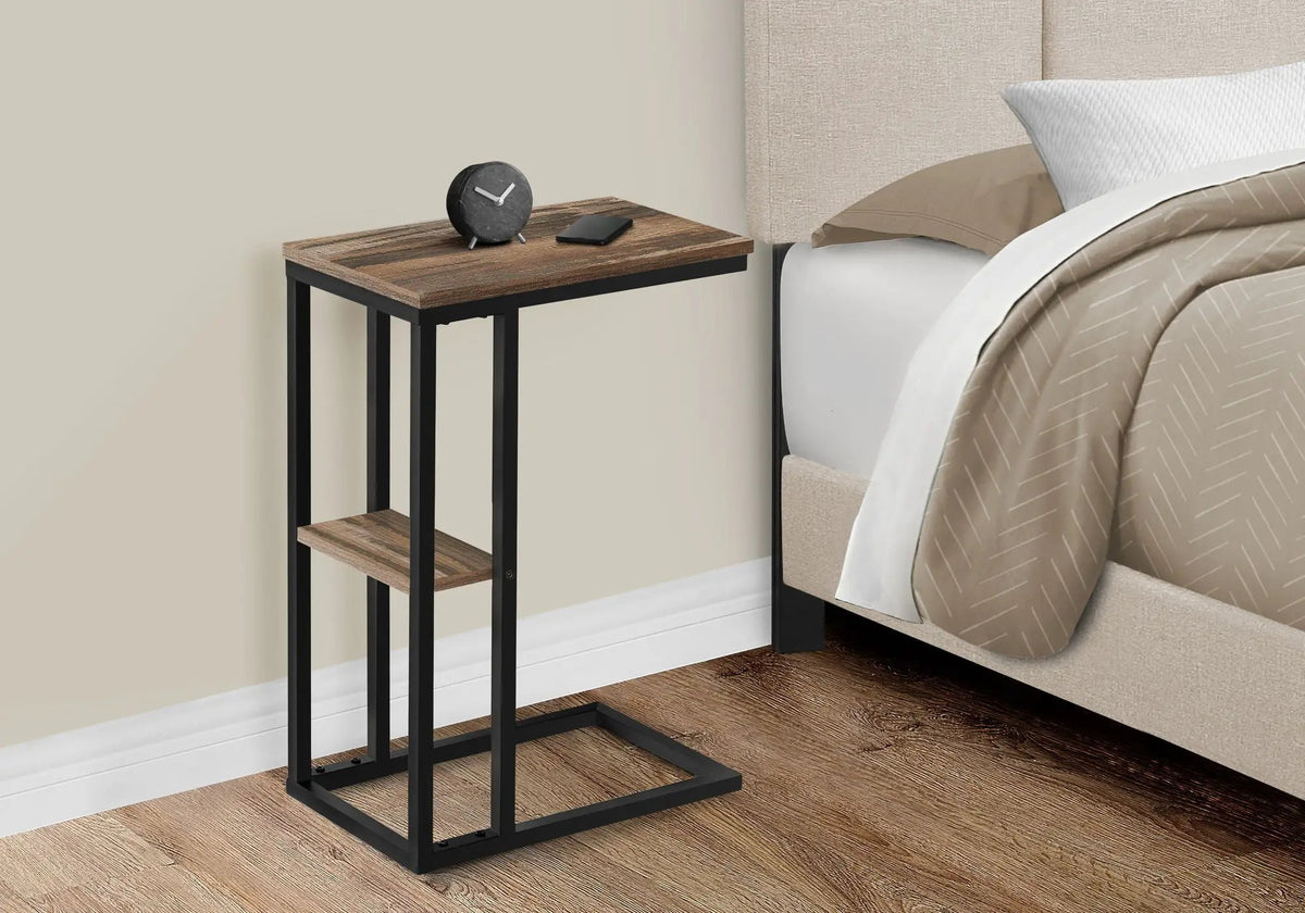 C-Shaped Accent Table | Slide-Under Base | Rectangular Tabletop | Sturdy And Lightweight