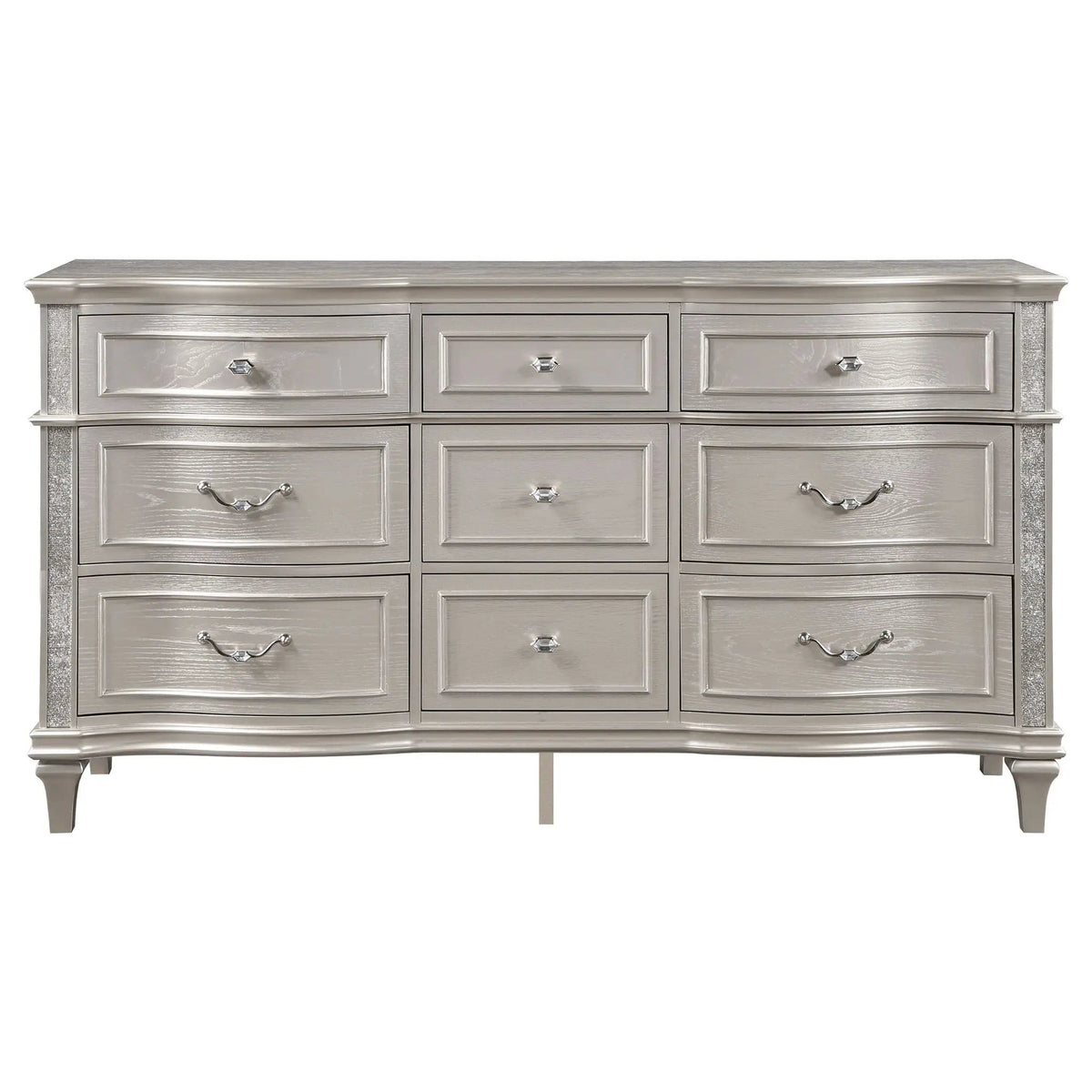 Evangeline 9-drawer Dresser Silver | 71 x 20 x 40 in | 9-Drawer | Oak
