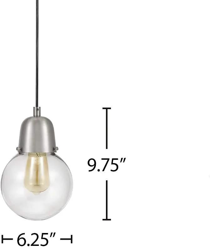 Plug-In Hanging Pendant | Brushed Nickel | 15ft Swag Cord