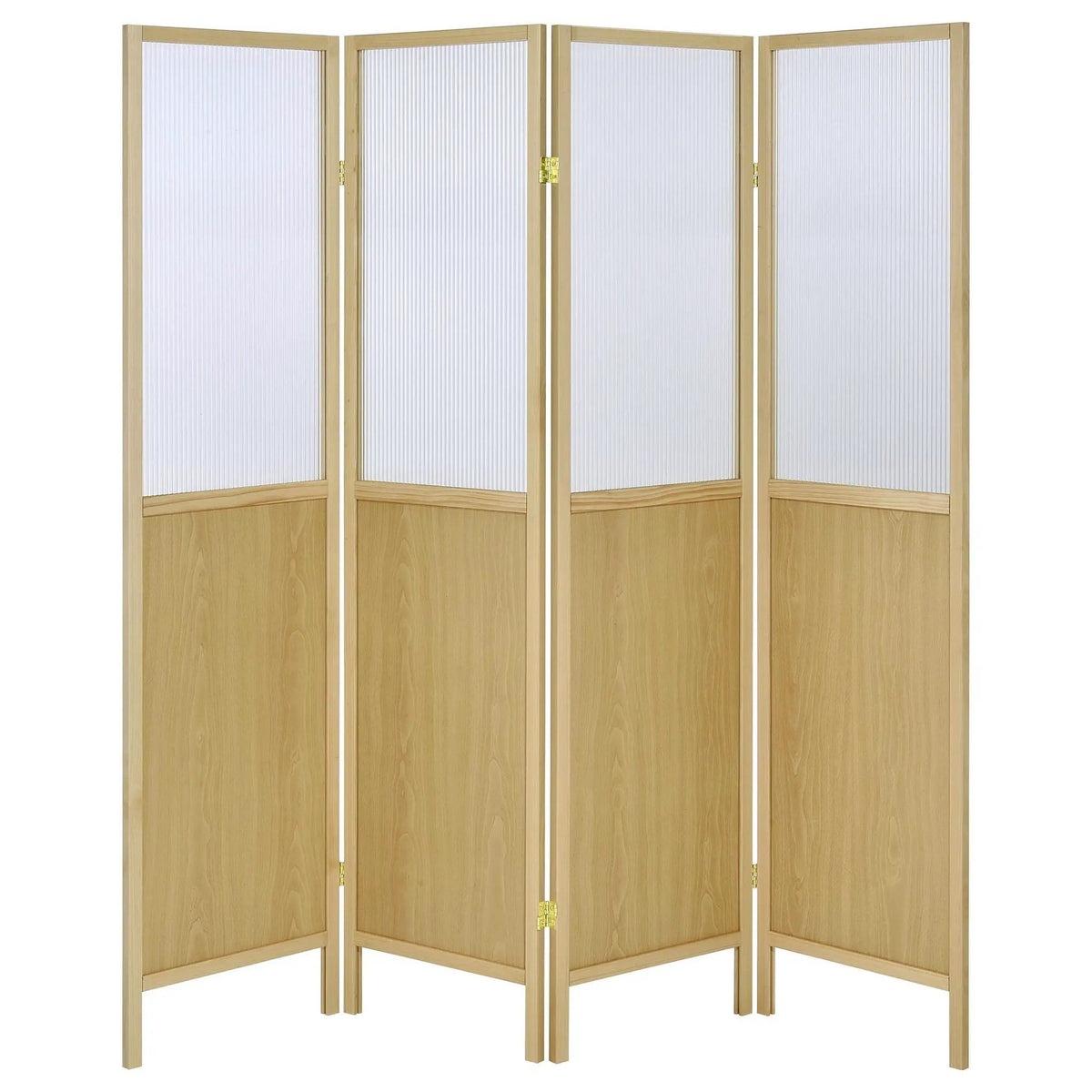 Mattison 4-Panel Room Divider Folding Shoji Screen | 69.5 x 0.75 x 70.25 in | Wood | Natural