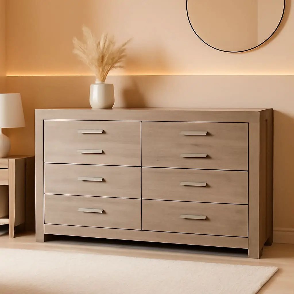 Culverbach Scandinavian Dresser 6 Drawers Weathered Gray from PriceLows™