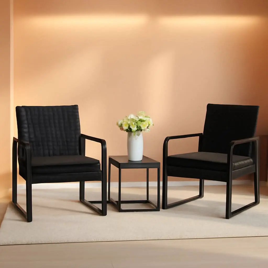 3 Piece Outdoor Patio Furniture Set Wicker Conversation Set With Glass Coffee Table from PriceLows™