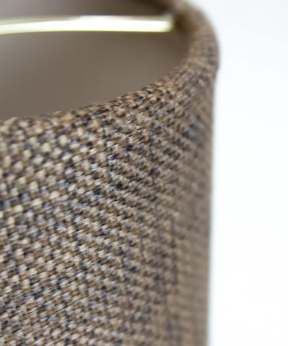 Chocolate Burlap Drum Shades | 6 X 5 Inch | Heavy Brass Frame | Set Of 6