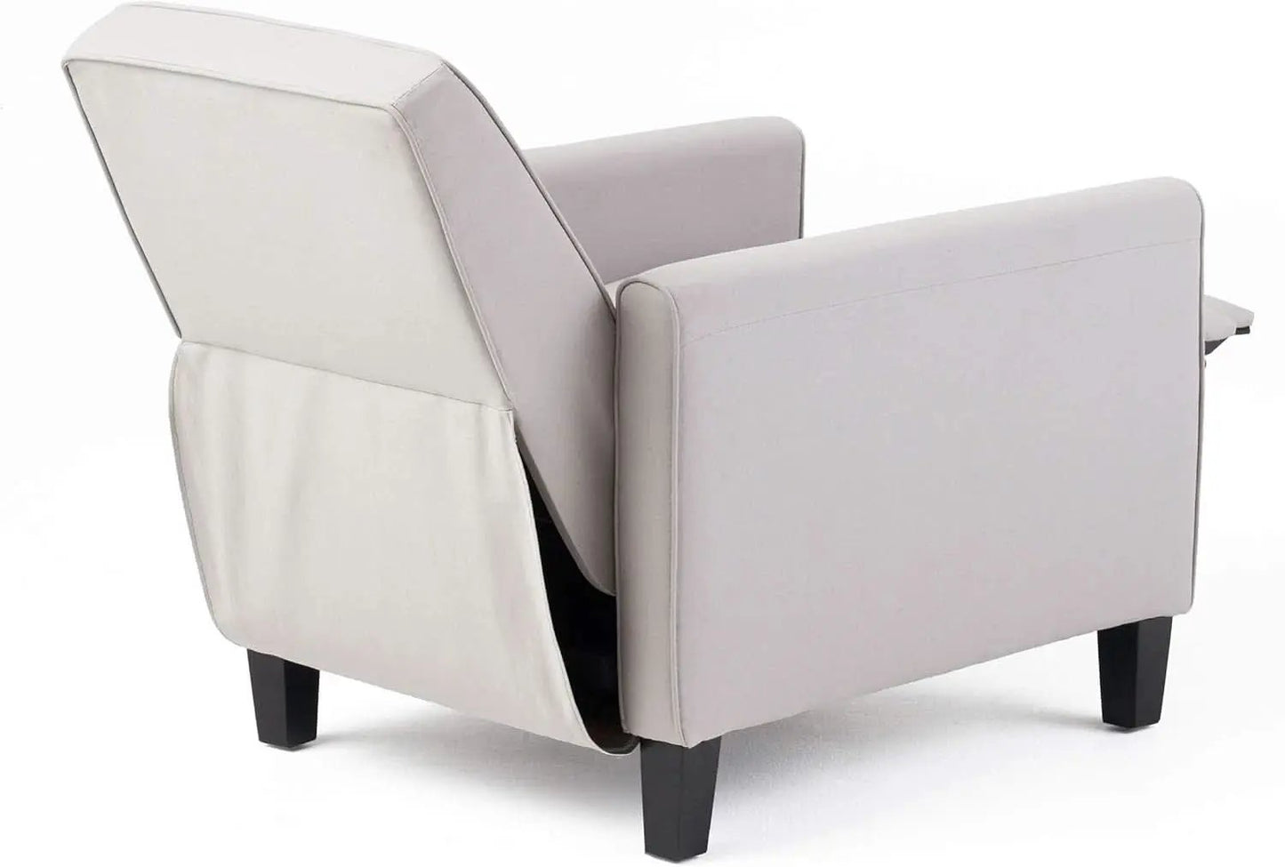 Light Gray Fabric Recliner Set 2 Low Profile Chairs from PriceLows™
