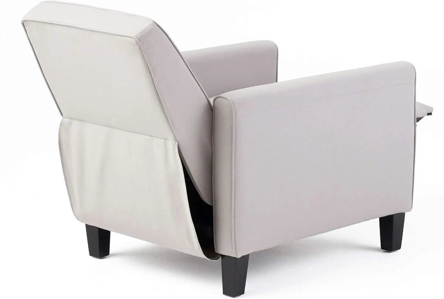 Light Gray Fabric Recliner Set 2 Low Profile Chairs from PriceLows™