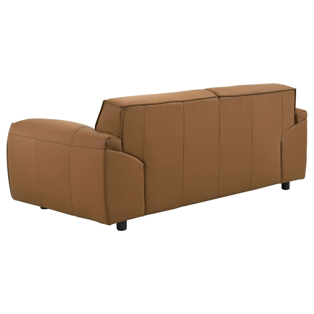 Buxton Top Grain Leather Upholstered Loveseat | 73.5 x 37.5 x 29.5 in | Leather | Orange