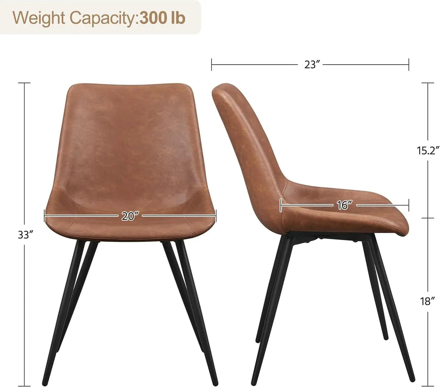 Dining Chairs Set Of 2 Brown Upholstered Faux Leather from PriceLows™