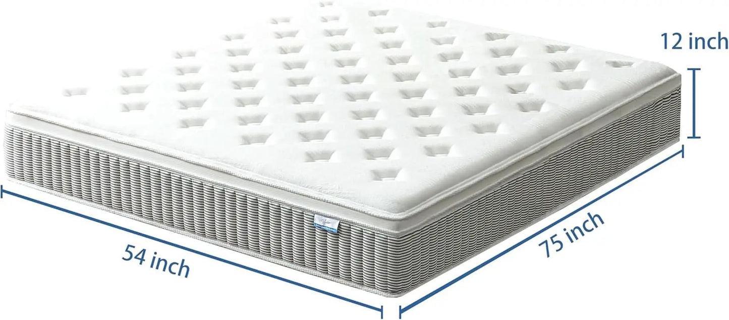 Full Size 12 Inch Premium Memory Foam Hybrid Mattress from PriceLows™