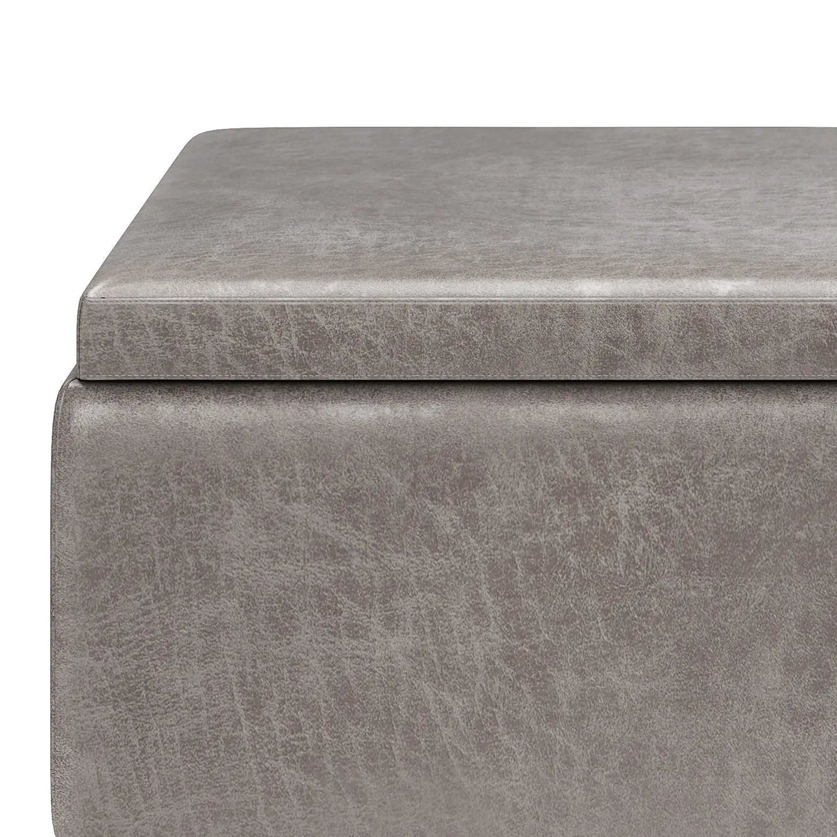 Owen Tray Top Coffee Table Ottoman | Upholstered Storage | Two Flip Over Serving Trays | Small Size
