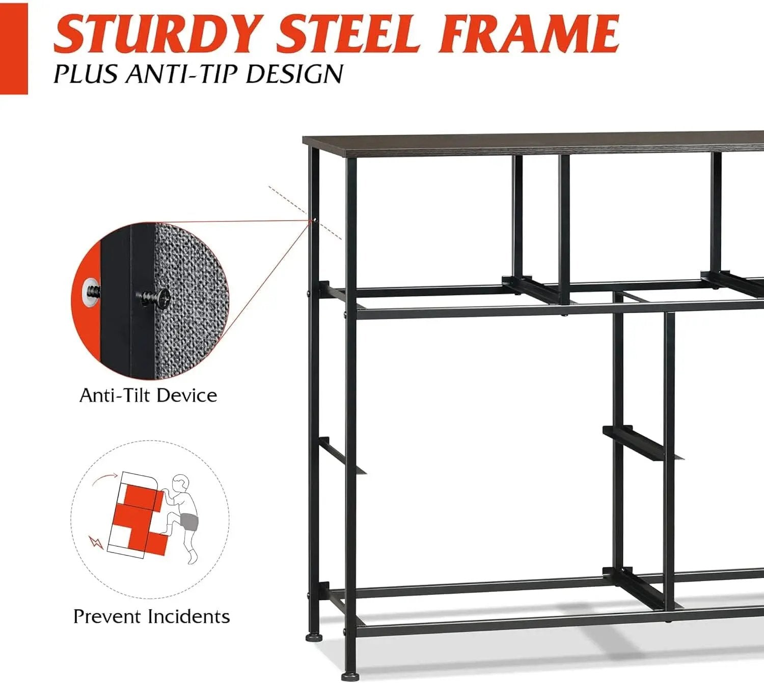 Dark Grey Dresser TV Stand With Fabric Drawers For 45 Inch TV from PriceLows™