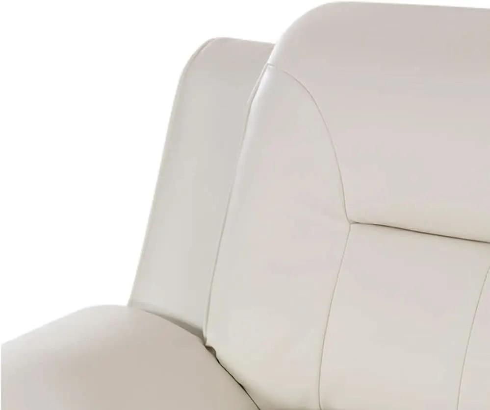 Cream White 2 Piece Faux Leather Sofa Set Living Room from PriceLows™