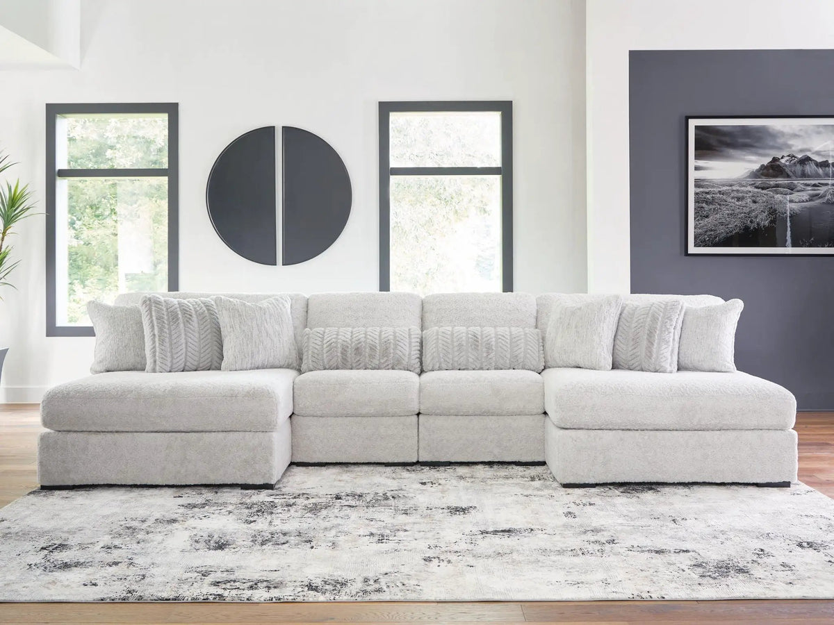 Cuddle Plush Sectional | Double Chaise | Ultra Soft Upholstery | 125 Inch Length