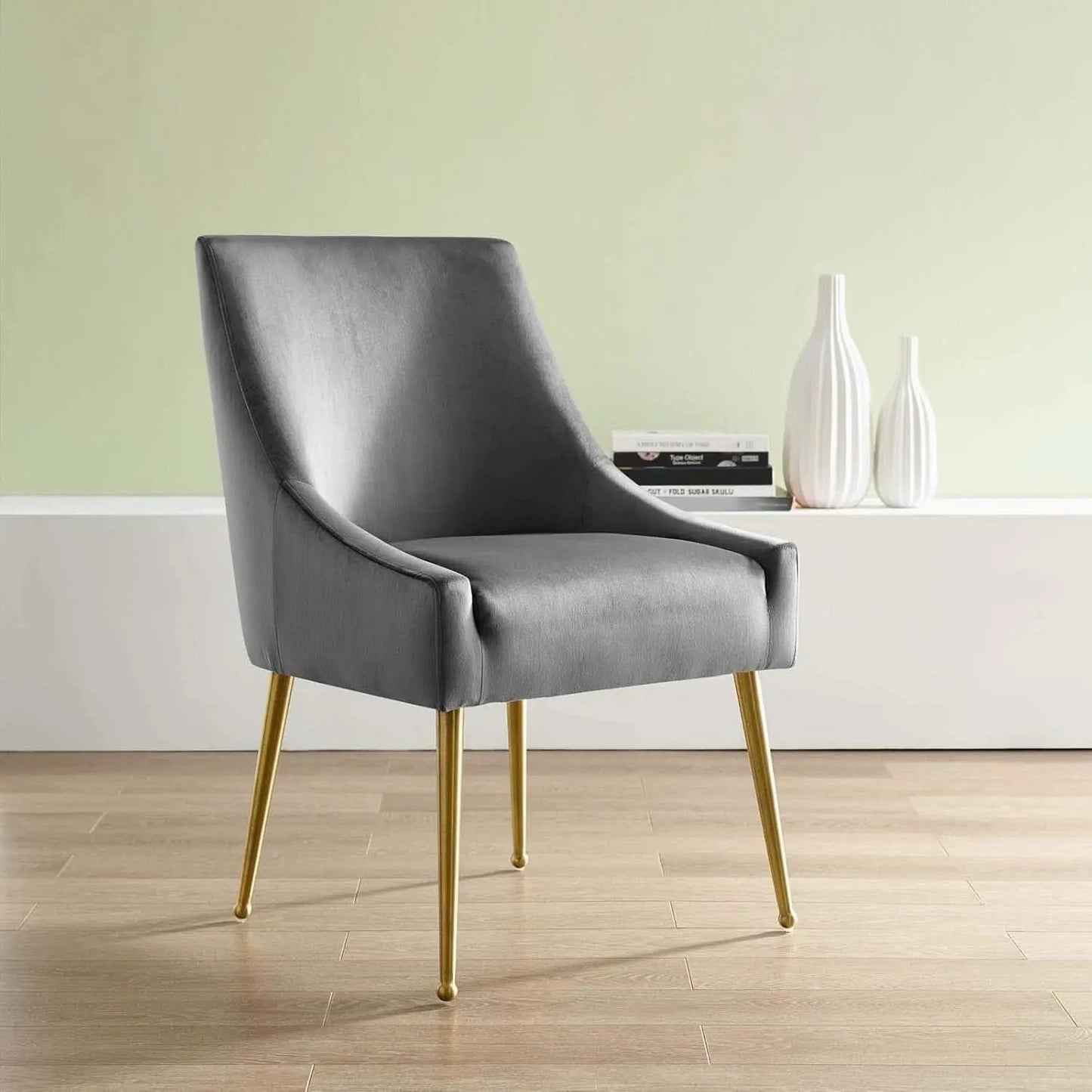 Discern Upholstered Performance Velvet Dining Chair Gray from PriceLows™
