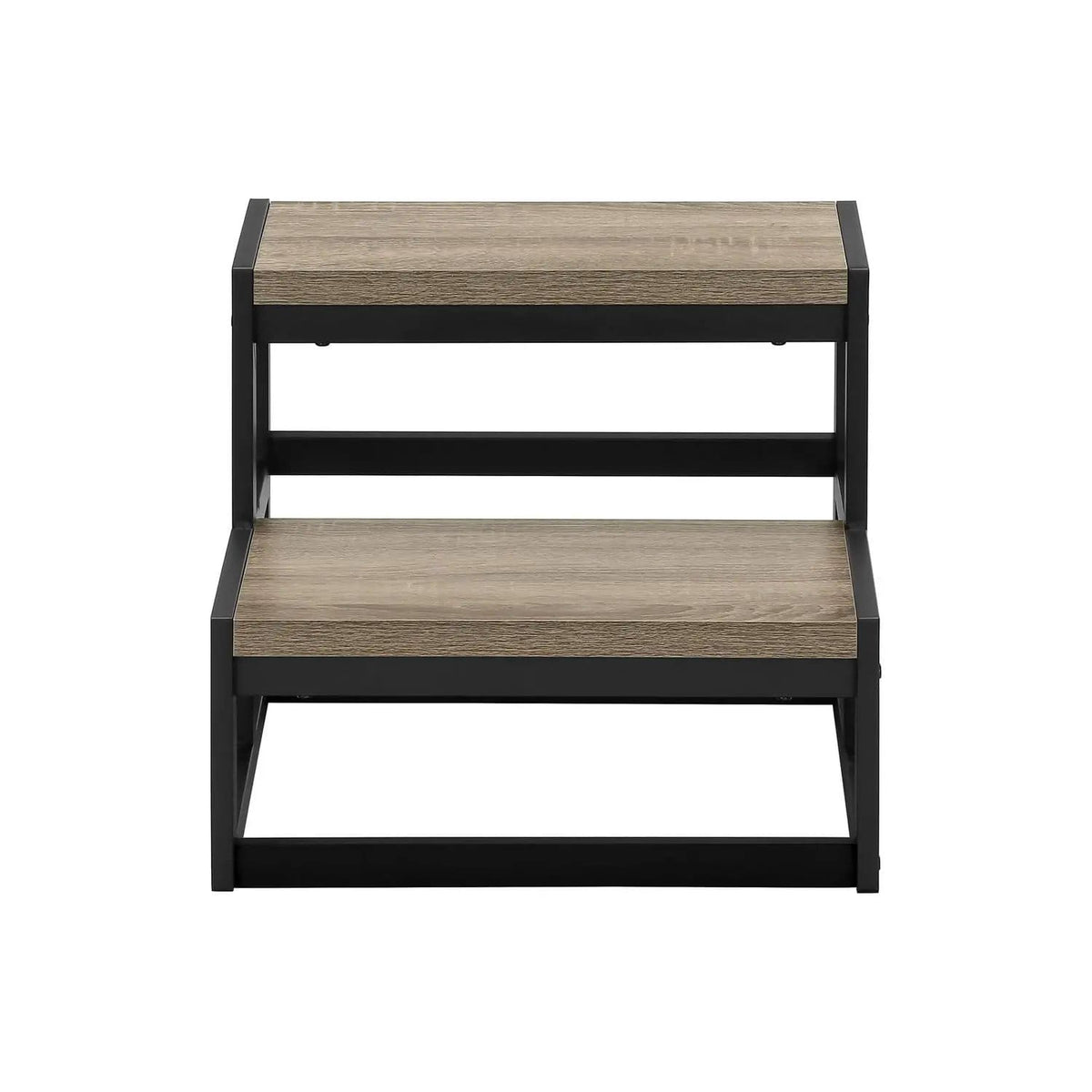 Ladder, Step Stool, Contemporary - | 17.5 x 16 x 15 in | Metal & Wood | Taupe