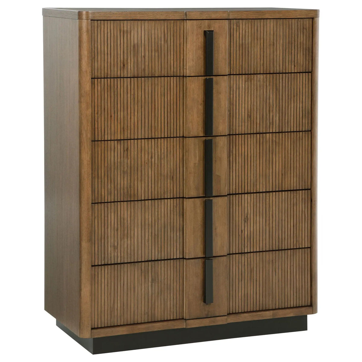 Terrace 5-drawer Chest of Drawers Ash | 40.25 x 19 x 52.25 in | Metal | Brown
