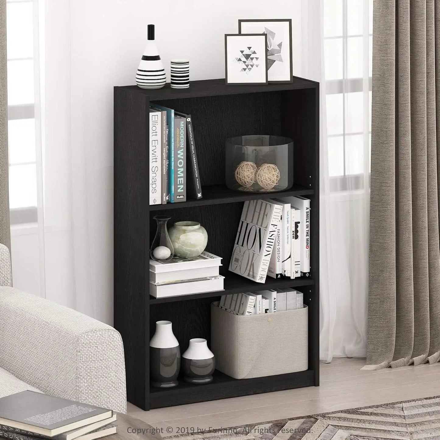 3 Tier Adjustable Bookcase For Home Office Storage from PriceLows™