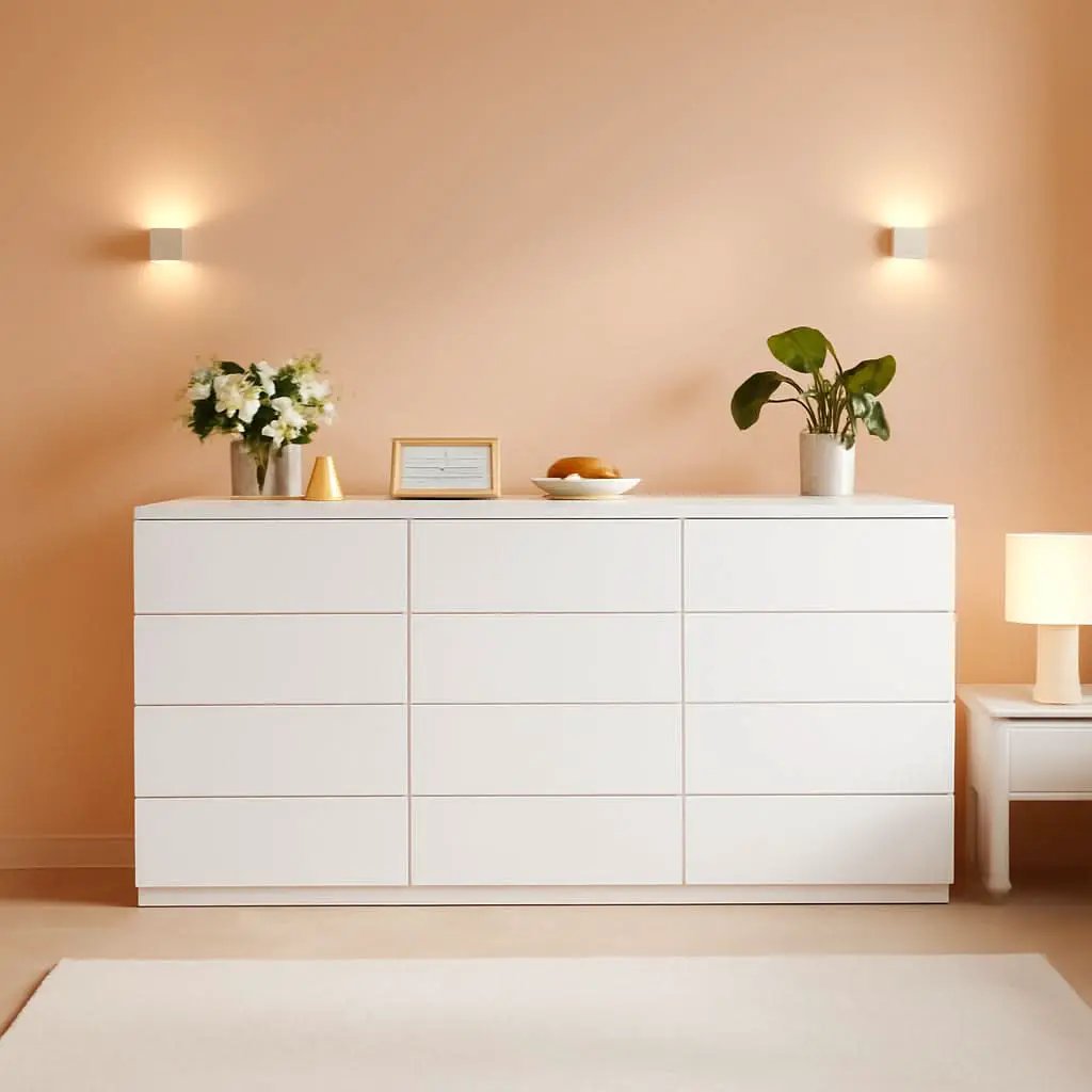 White 5 Drawer Dresser With Large Storage Space For Bedroom from PriceLows™