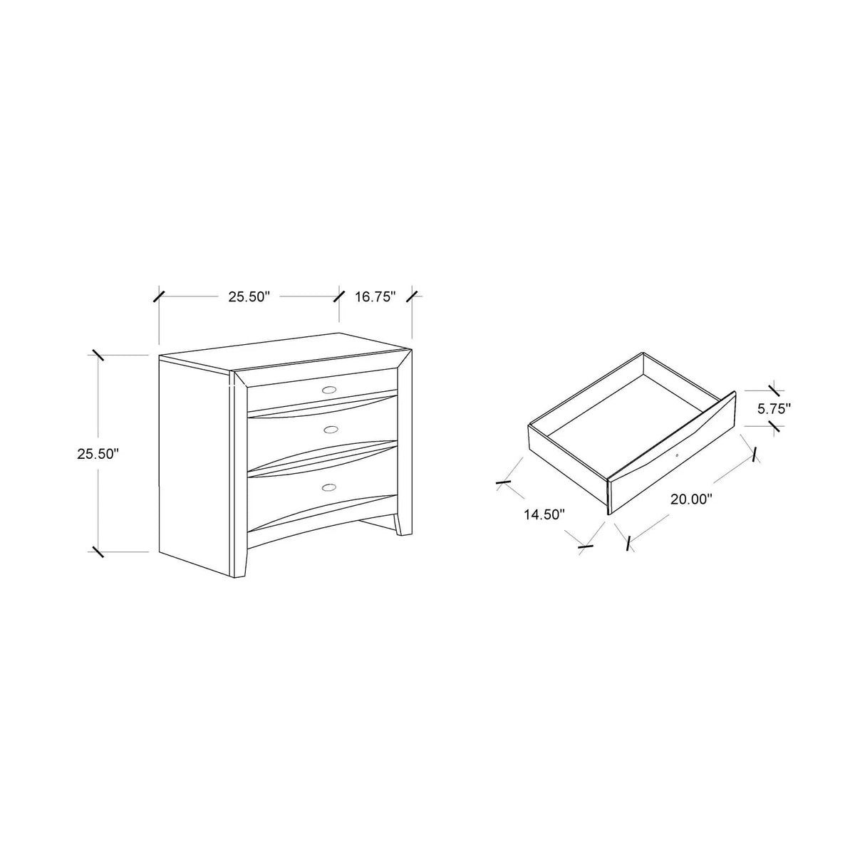 Lucille Nightstand With Spacious Drawers | 2 Pieces | Wood | Bedroom