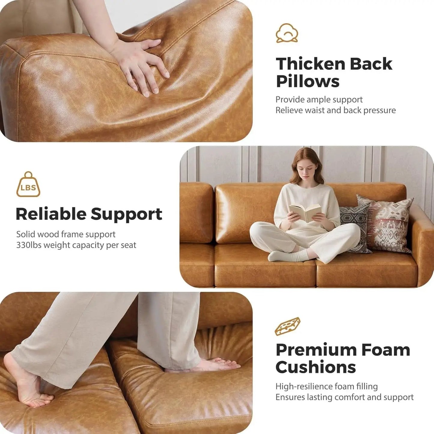 Brown Oversized Reading Armchair With Hidden Storage from PriceLows™