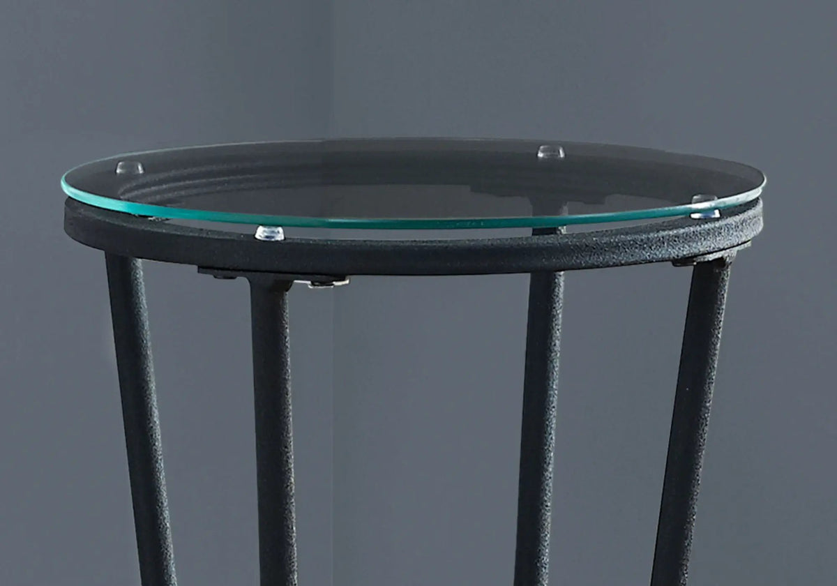 Round Accent Side Table | Black Finish | Plant Stand Design | 28.5 Inch Height