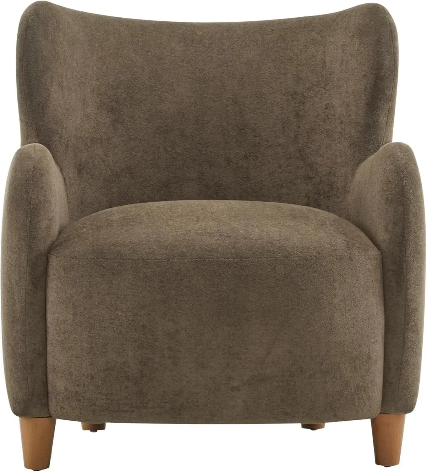Brown Velvet Wingback Chair With Contoured Backrest from PriceLows™
