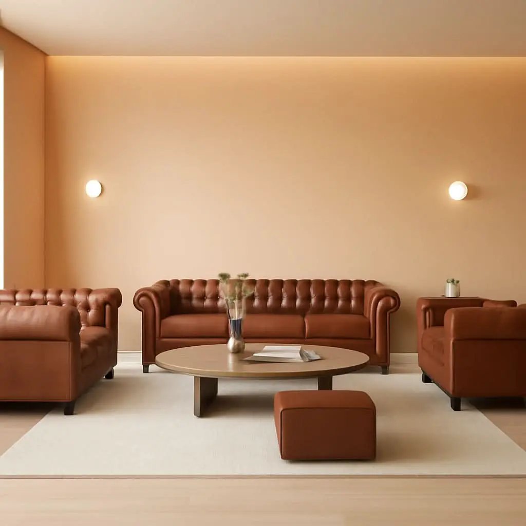 3 Piece Living Room Set With Sectional Chesterfield Sofa Chair And Leather Upholstered Loveseat from PriceLows™