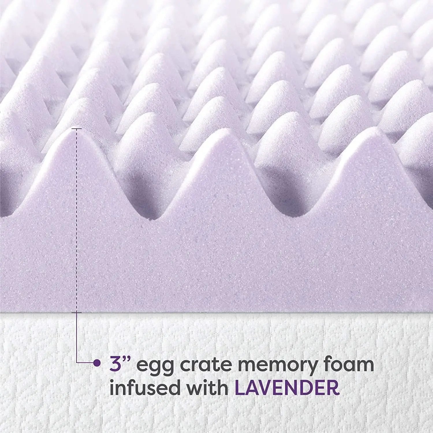Lavender Infused Queen Memory Foam Topper for Comfort from PriceLows™