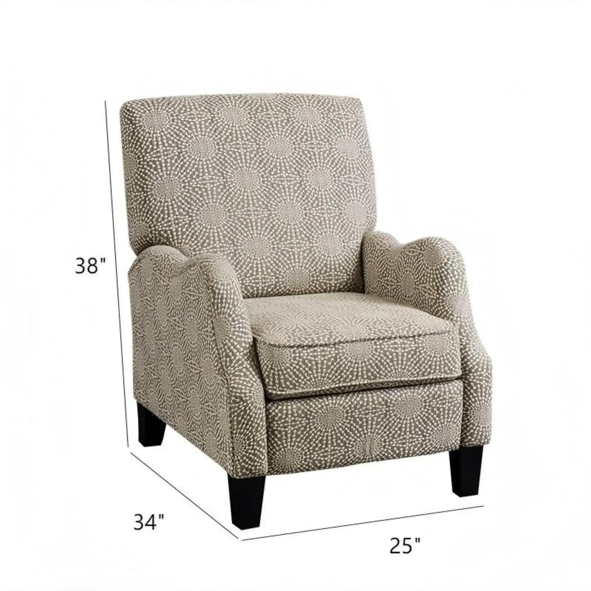 Hoffman Push Back Recliner | Beige Multi | High-Density Foam | Easy Assembly