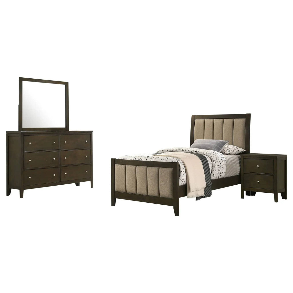Wilkes 4-piece Twin Bedroom Set Dark Cocoa | 4-Piece Set | Metal | Bedroom
