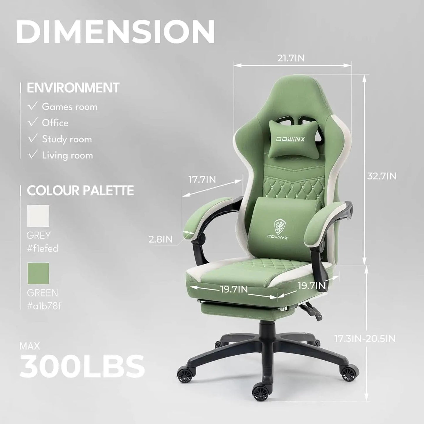 Gaming Chair With Pocket Spring Cushion And Footrest Green from PriceLows™