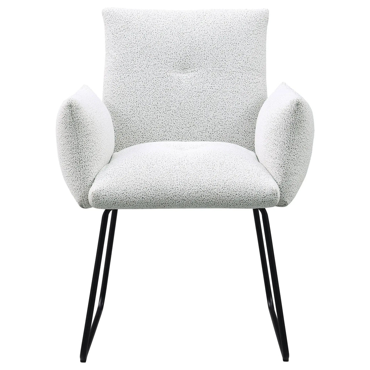 Ackland Upholstered Dining Arm Chair Light Grey (Set of 2) | 27 x 26.5 x 34.5 in | Fabric & Metal | Dining Room