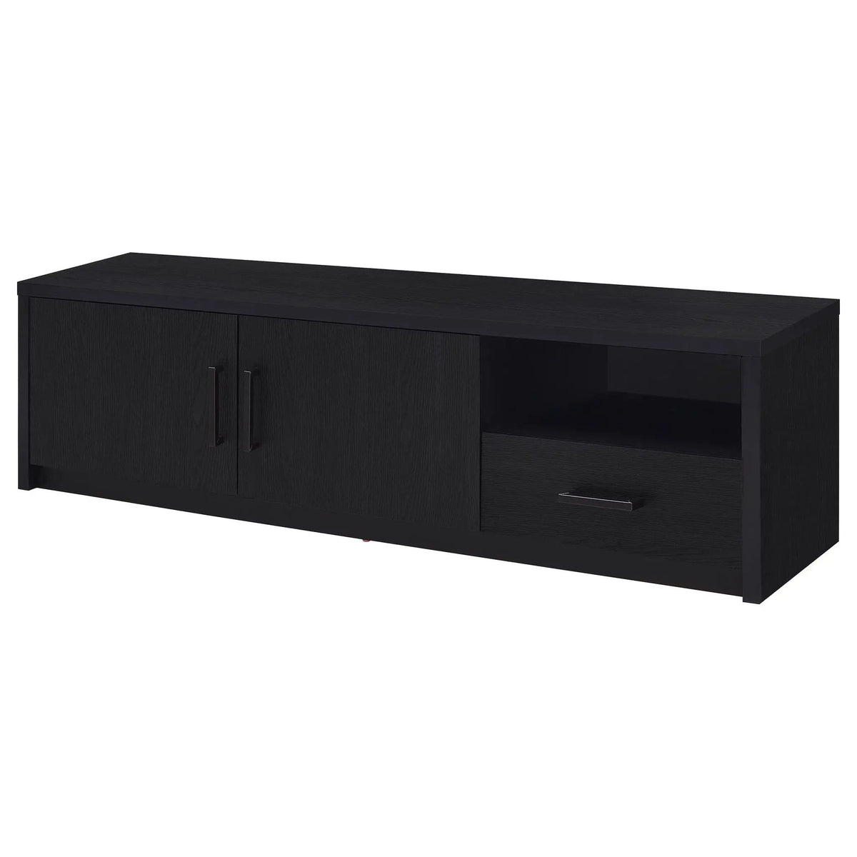 Murray 70-inch 2-door TV Stand Media Console | 70 x 15.5 x 19.75 in | Veneer & Wood | Black