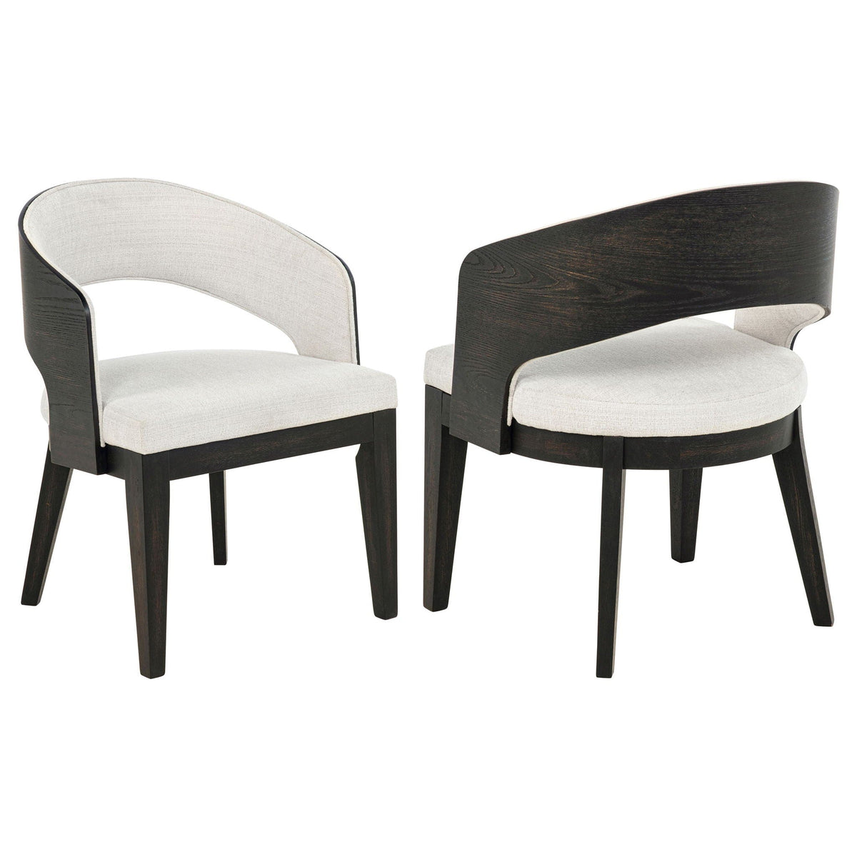 Leandro Upholstered Dining Arm Chair Cream (Set of 2) | 24.5 x 21.25 x 32.25 in | Fabric | Dining Room