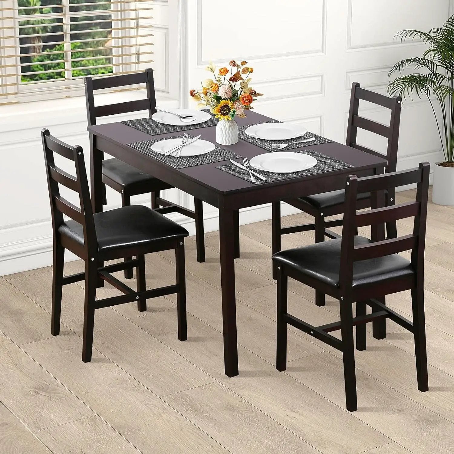Brown Premium Five Piece Dining Table Set Apartment from PriceLows™