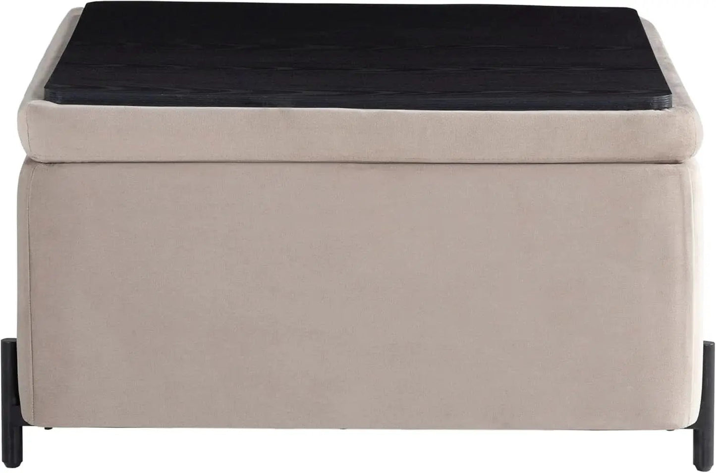 Connor Thirty One Point One Inch Taupe Velvet Storage Ottoman from PriceLows™
