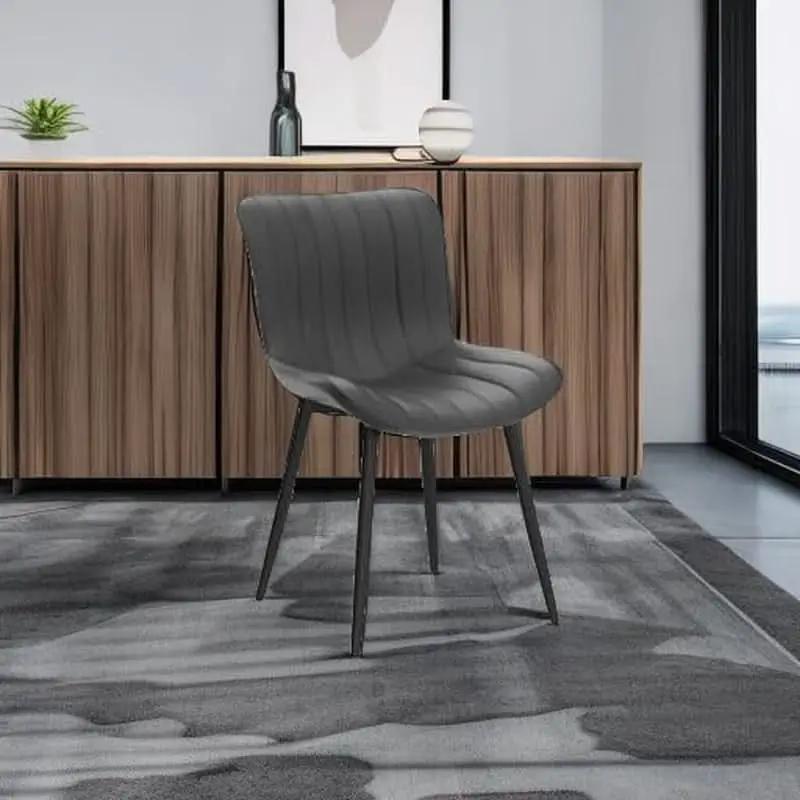 Black Upholstered Dining Chairs Set Of Two Modern Kitchen from PriceLows™
