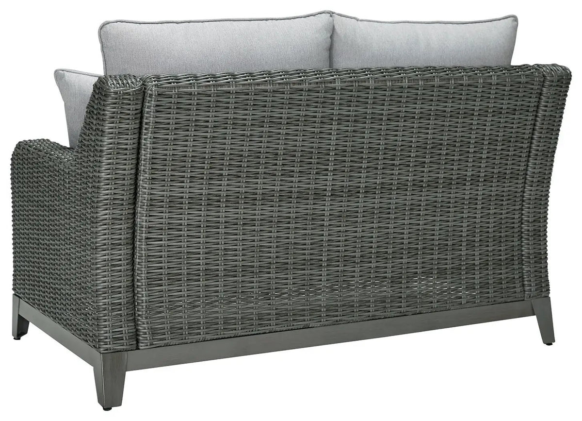 Elite Park Outdoor Loveseat | Gray | Cushion Included | 47.5 Inch Seat Width