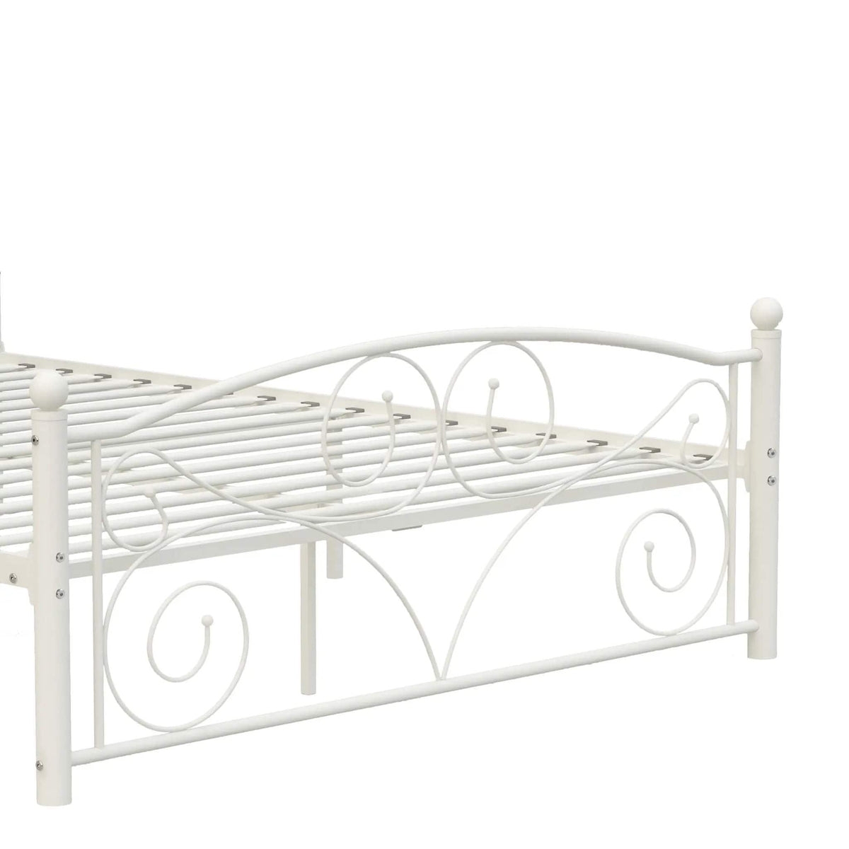 Unique Flower Sturdy System Metal Bed Frame With Headboard And Footboard | 2 Pieces | Metal | Bedroom