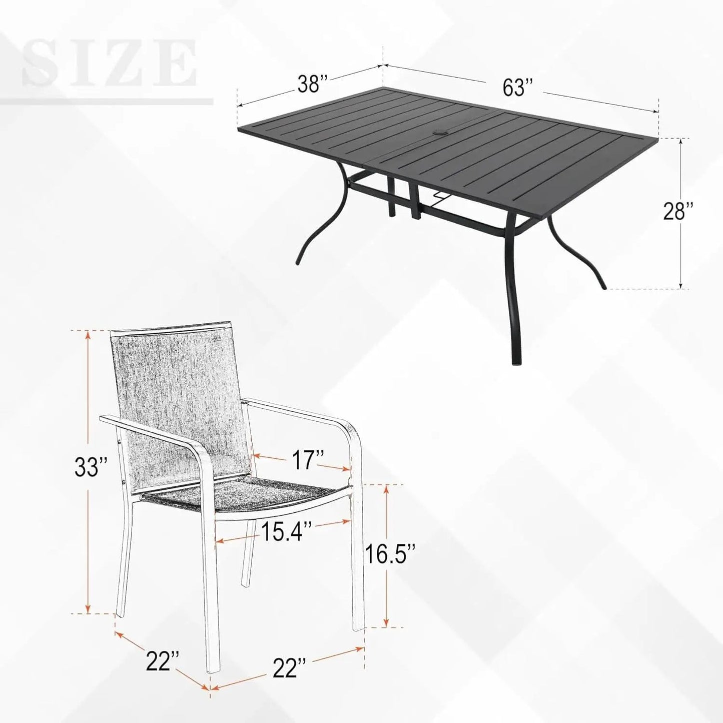 7 Piece Outdoor Dining Set with Stackable Chairs from PriceLows™