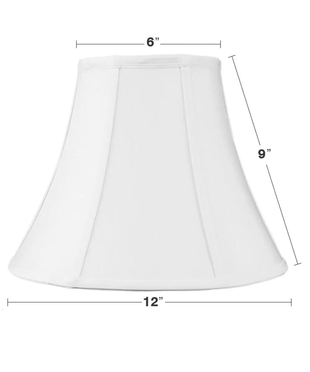 Bell Lampshade | White Shantung | Clip On Fitter | 6X12X9.5